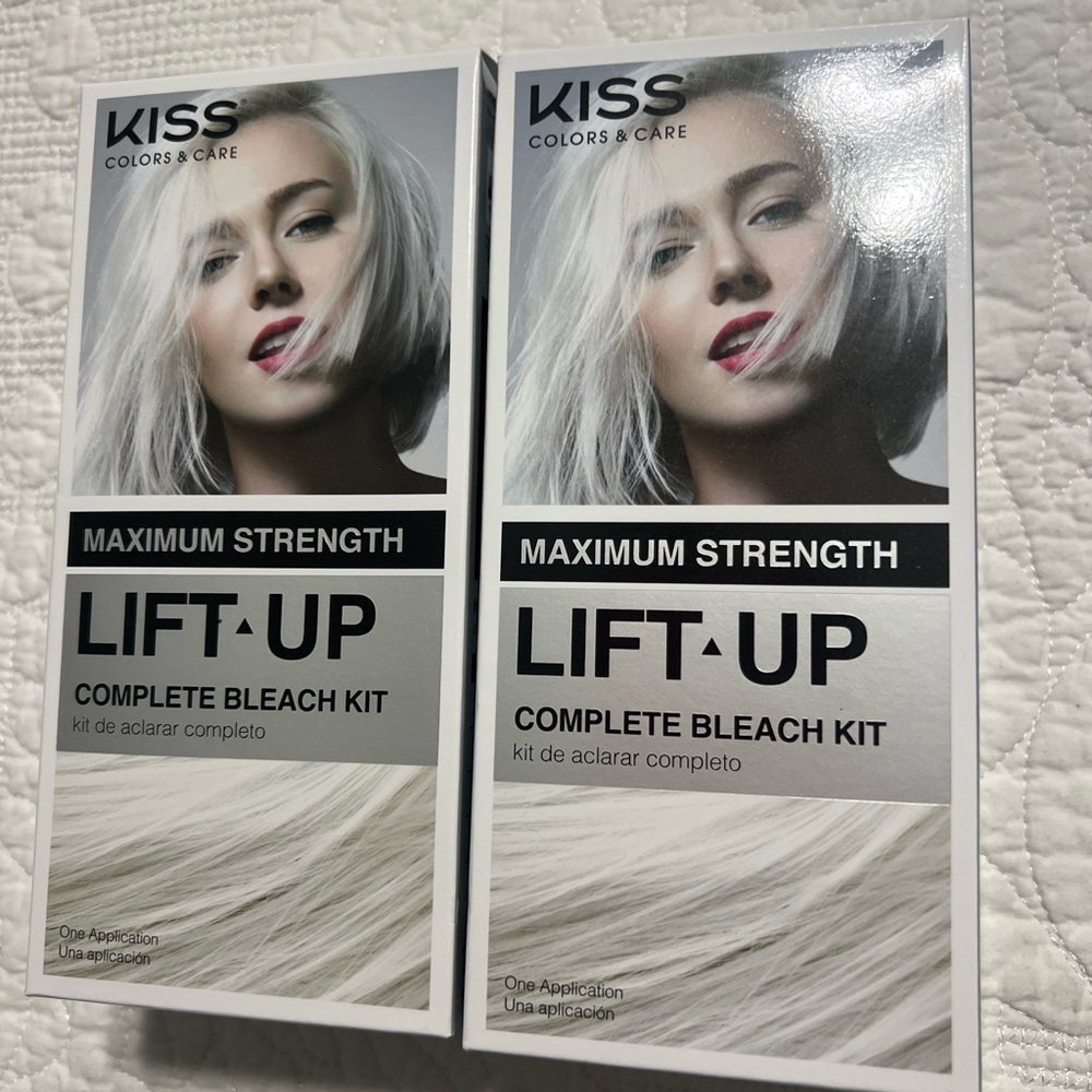 2 Pack KISS Maximum Strength Lift Up Complete Hair Bleach Kit